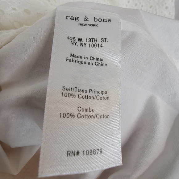 RAG & BONE Eyelet Lace Floral Off Shoulder Dress - Picture 12 of 12